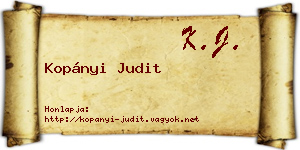 Kopányi Judit névjegykártya