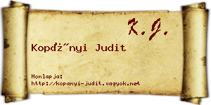 Kopányi Judit névjegykártya